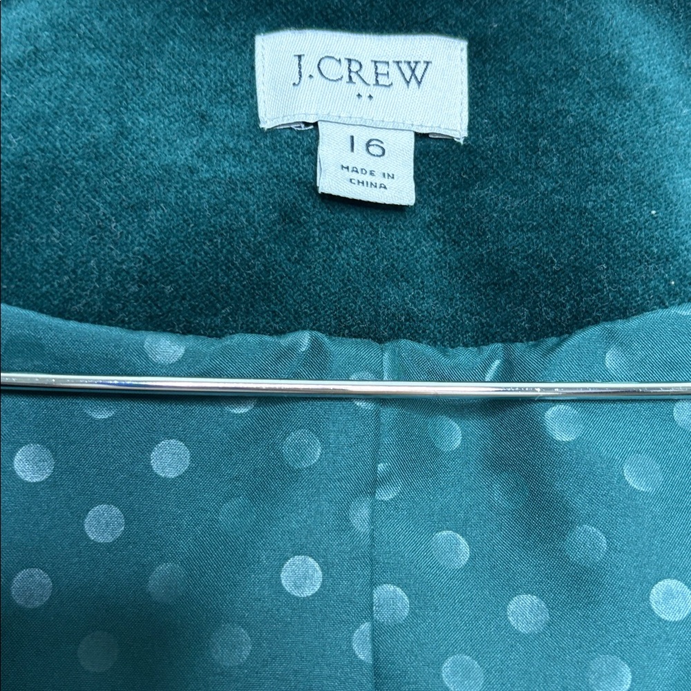 J. Crew Factory Green Velvet 3 Piece Blazer Pant Vest Suit Women Size 16 - Picture 7 of 13